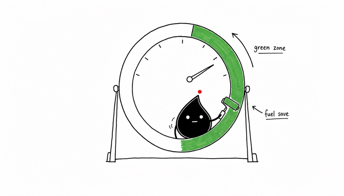 In the green — a dashboard gauge swinging into the green zone