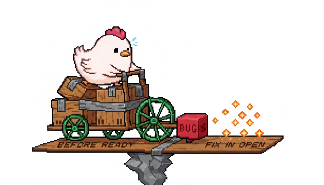 Pixel look — ship it before you're ready, fix it in the open